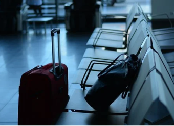 Valige, sala attesa, aeroporto, imbarchi